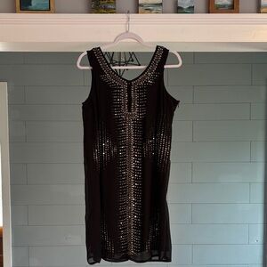 Alberto Makali Black and Silver Mini Dress